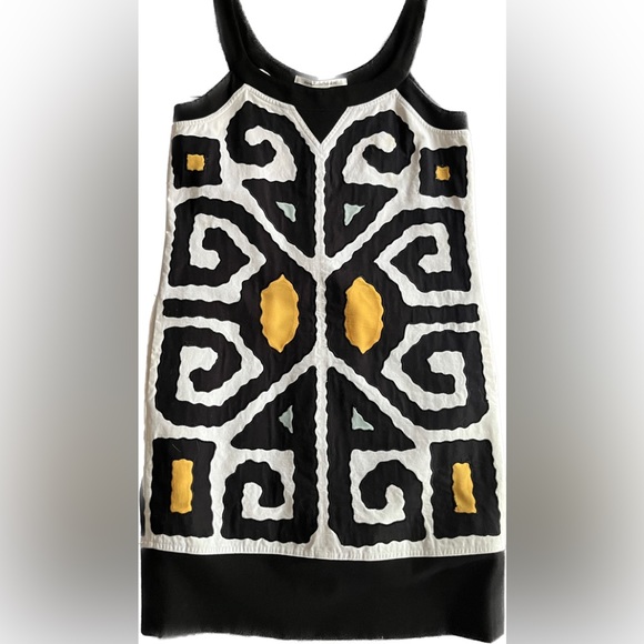 Diane Von Furstenberg DVF Cookie Tahitian Maze Print Cotton Tank Dress Size 2 - Picture 2 of 11